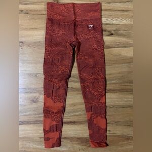 Gymshark Adapt Camo Seamless Leggings - Storm Red/Cherry Brown
